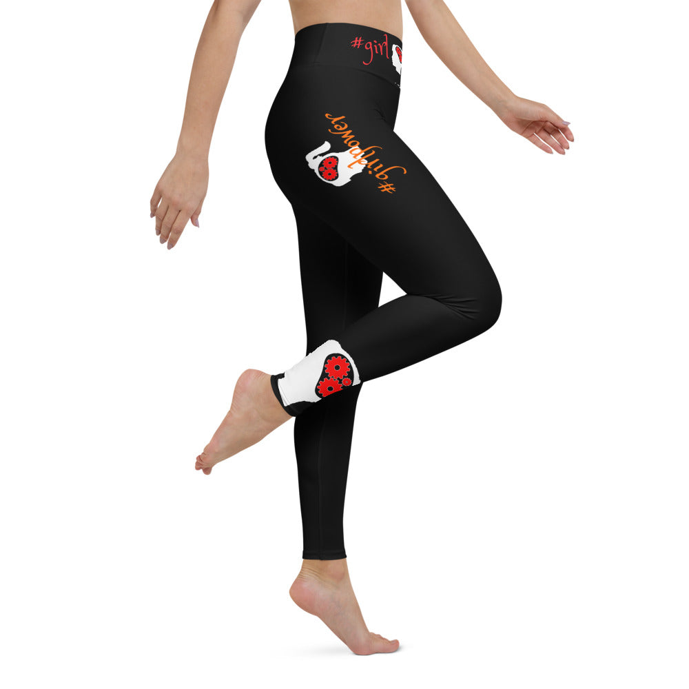 Athletic Wear Leggings for Active Girls- #girlpower. Wear-Your-Attitude Yoga Pants- Black, Beige, Plum . WickedYo.
